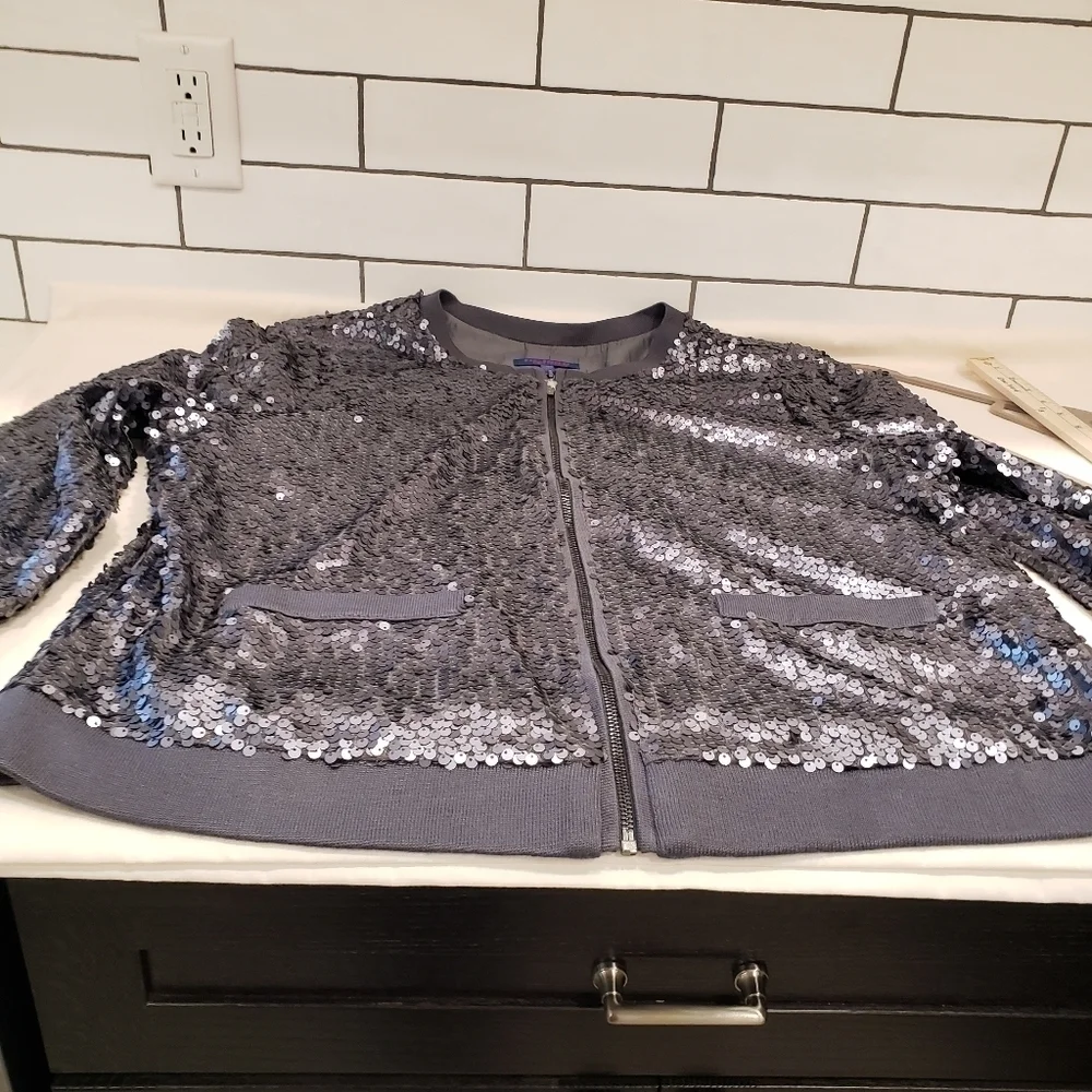𝅺twiggy London 1X Gray sequence jacket - Picture 9 of 15